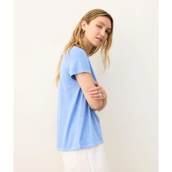 Marine Layer Women's T-Shirt Swing Crew Tee Relaxed Fit Drape Bottom Pima Cotton - Picture 5 of 7